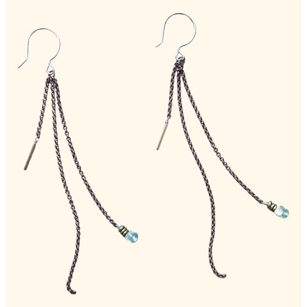 Whispers in Aquarmarine Handmade / Women-Made / Upcycled Crystal Earrings
